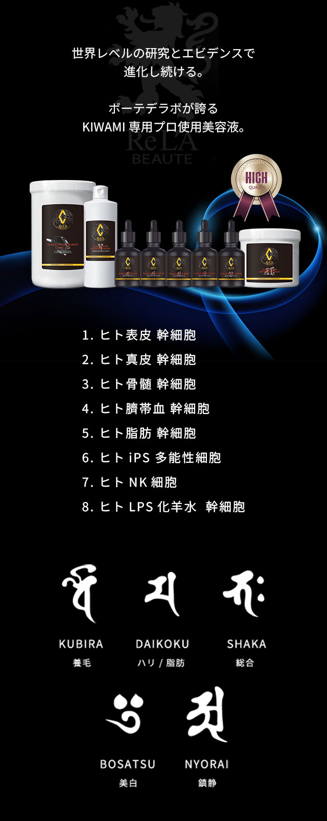 世界レベルの研究とエビデンスで進化し続ける。ボーテデラボが誇るKIWAMI専用プロ使用美容液。